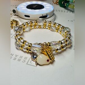 Elegant CRYSTALS & PEARLS  LUCKY RABBIT Bracelet